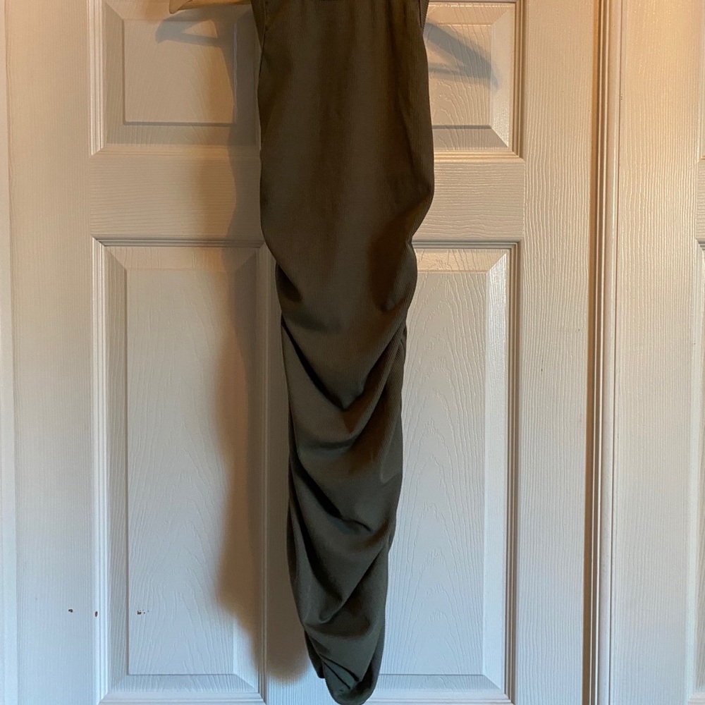 Amazon Army Green Ruched Dress - Picture 2 of 2
